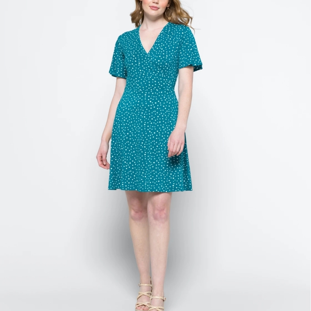 41 Hawthron Teal Polka Dot Dress